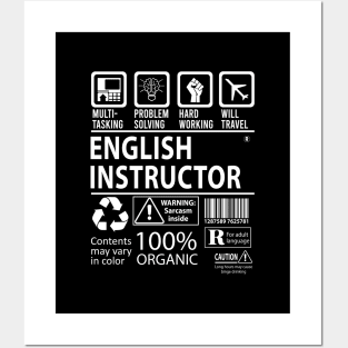 English Instructor T Shirt - MultiTasking Certified Job Gift Item Tee Posters and Art